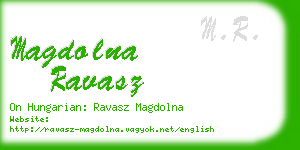 magdolna ravasz business card